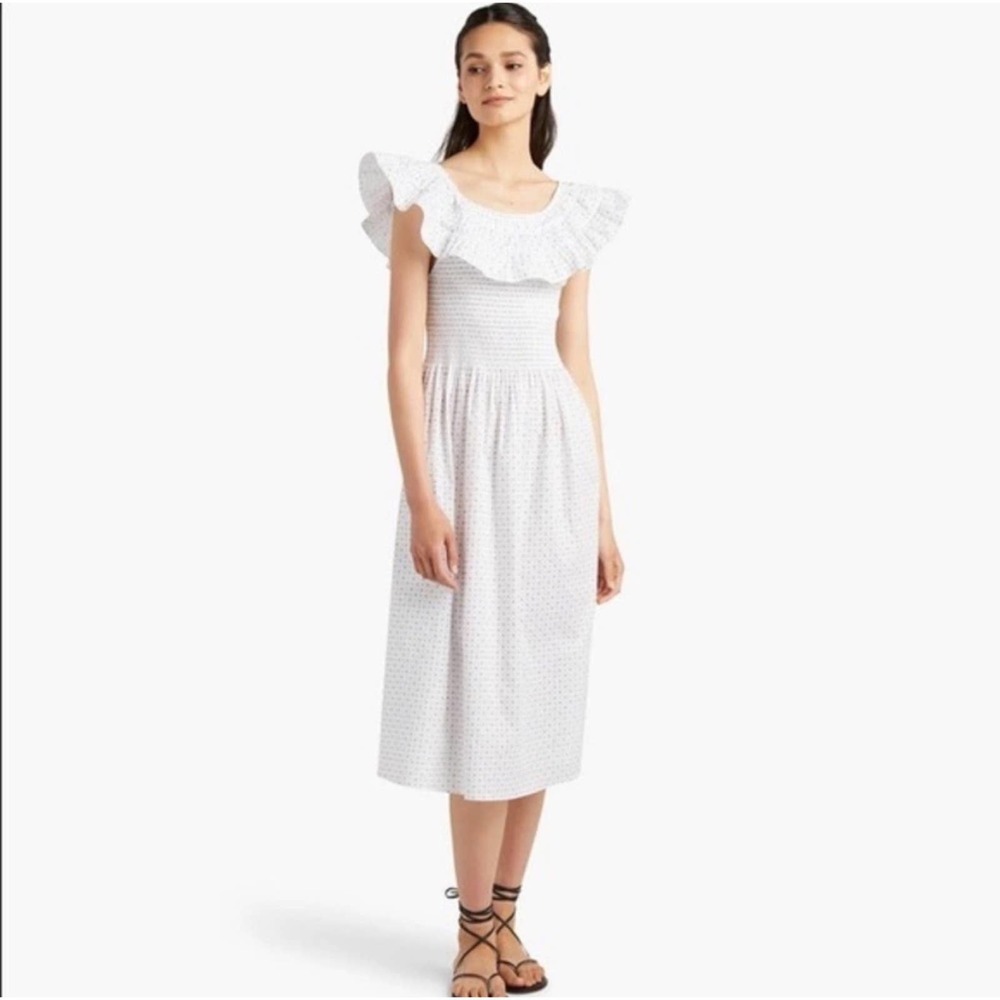 Hill House Akilah Nap Dress in White Pampelonne Paisley Print Size XL